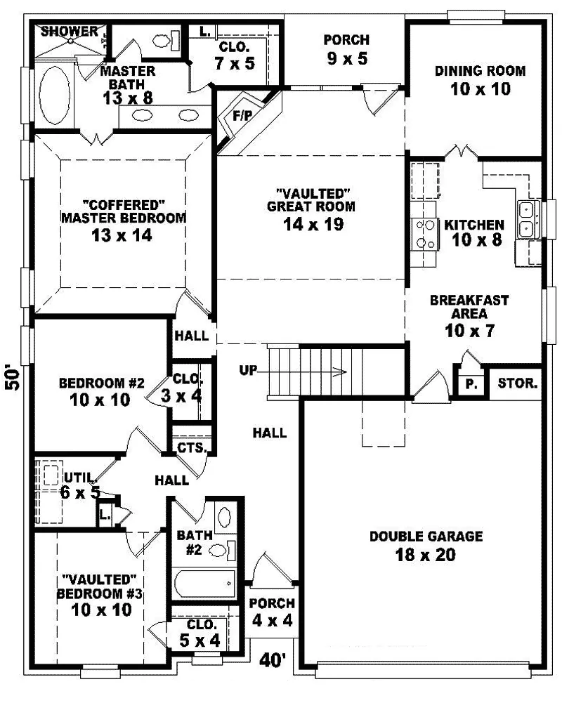 Southern House Plan First Floor - Cecil Place Traditional Home 087D-0153 - Search House Plans and More