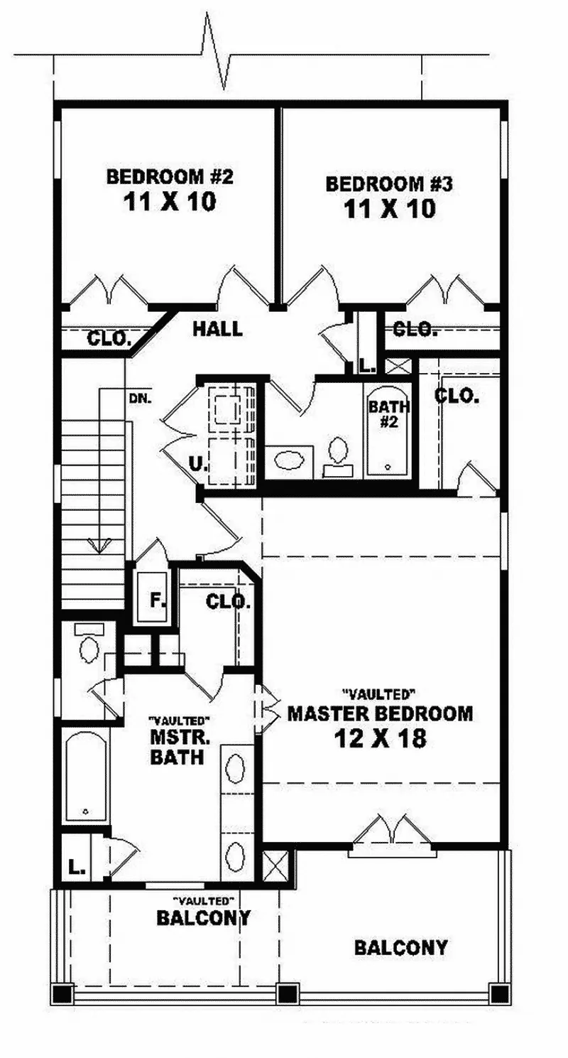 Traditional House Plan Second Floor - Mandarin Southern Style Home 087D-0178 - Shop House Plans and More
