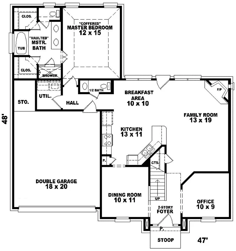 Southern House Plan First Floor - Felton Plantation Georgian Home 087D-0249 - Search House Plans and More