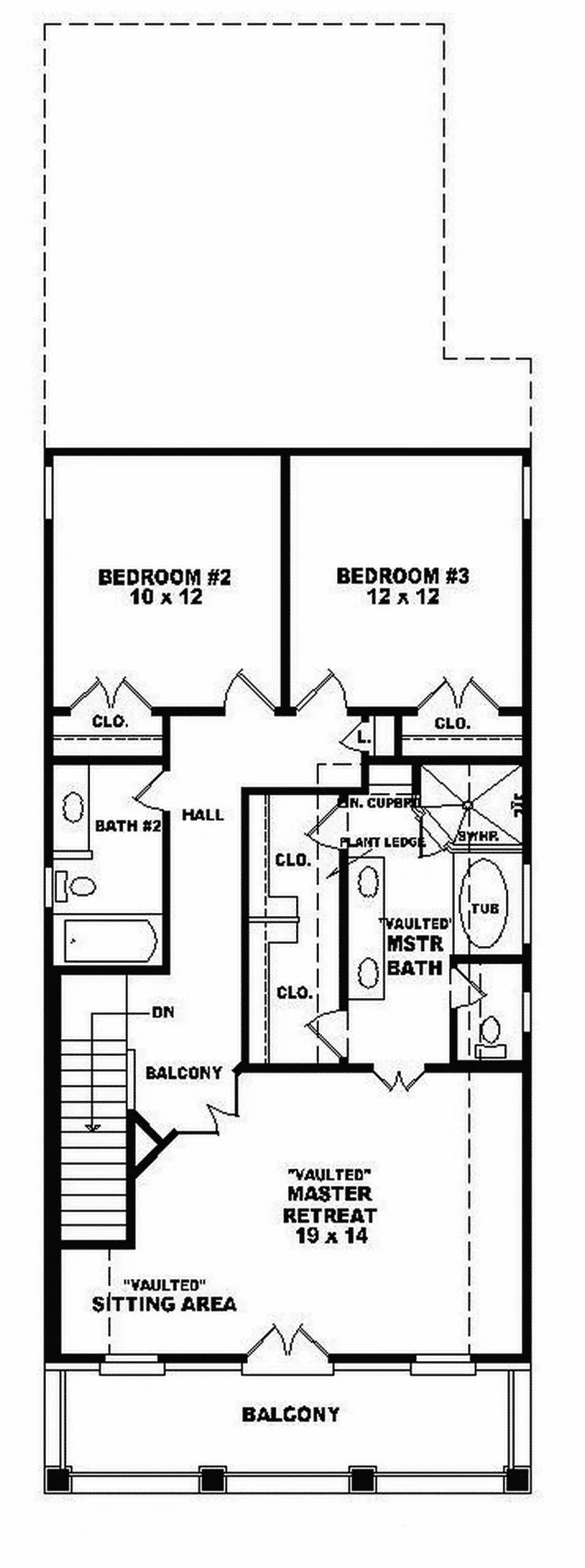 Colonial House Plan Second Floor - Melanie Anne Southern Home 087D-0254 - Shop House Plans and More