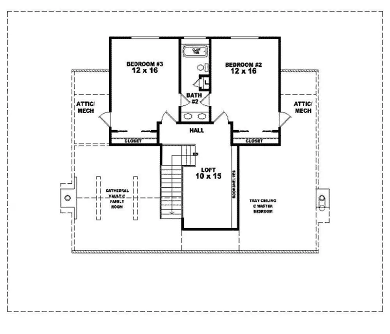 Farmhouse Plan Second Floor - Ardmore Park Country Home 087D-0299 - Search House Plans and More