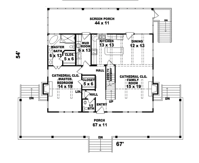 Country House Plan First Floor - Lanes Prairie Country Home 087D-0300 - Shop House Plans and More