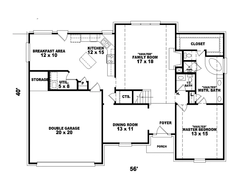 Southern House Plan First Floor - Drury Place Southern Home 087D-0315 - Search House Plans and More