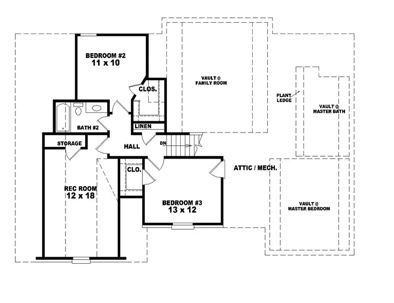 Southern House Plan Second Floor - Drury Place Southern Home 087D-0315 - Search House Plans and More