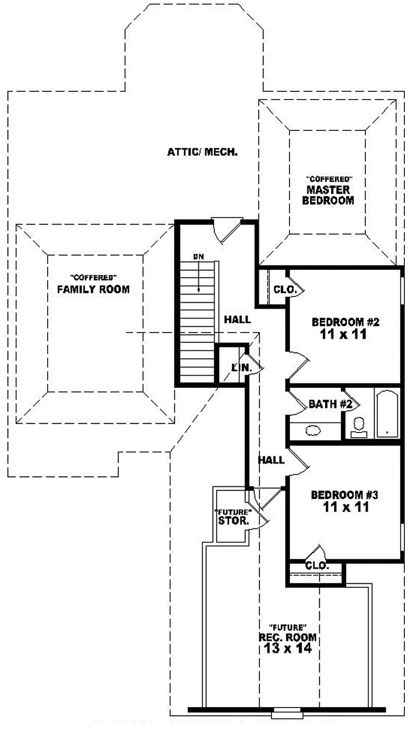European House Plan Second Floor - Callaway Traditional Home 087D-0334 - Search House Plans and More