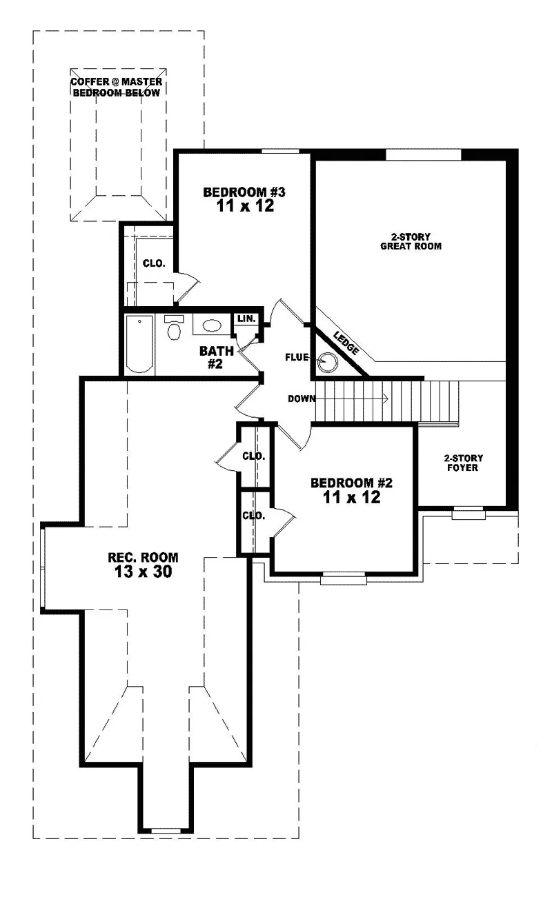 Colonial House Plan Second Floor - Deer Run Cape Cod Home 087D-0359 - Search House Plans and More
