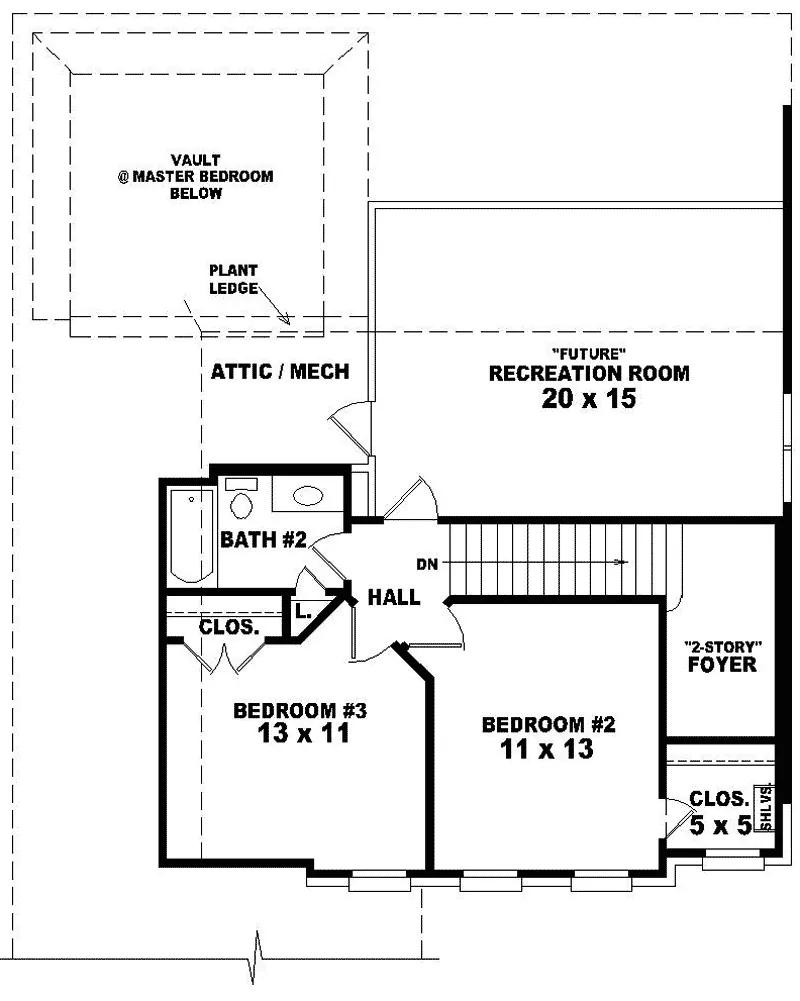 Colonial House Plan Second Floor - Half Hollow Hill Colonial Home 087D-0363 - Search House Plans and More