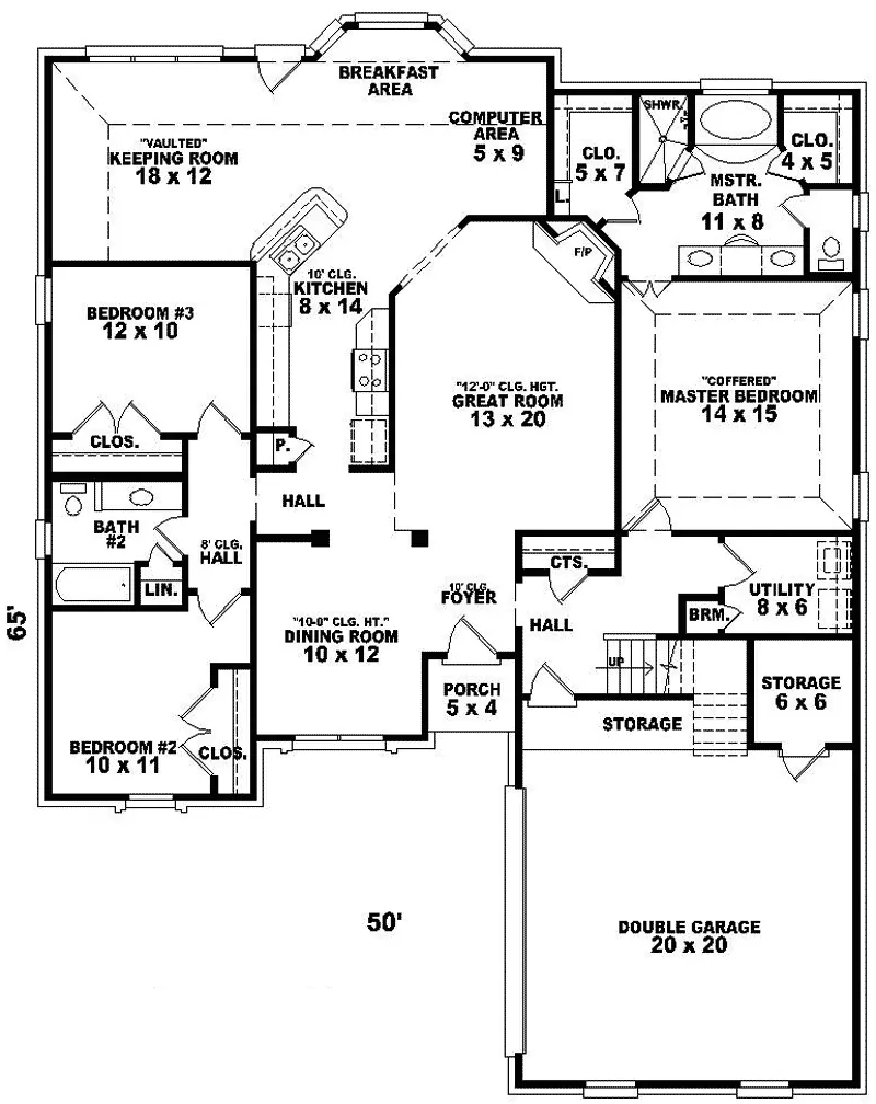 Country House Plan First Floor - Cimmaron Place Country Home 087D-0373 - Search House Plans and More