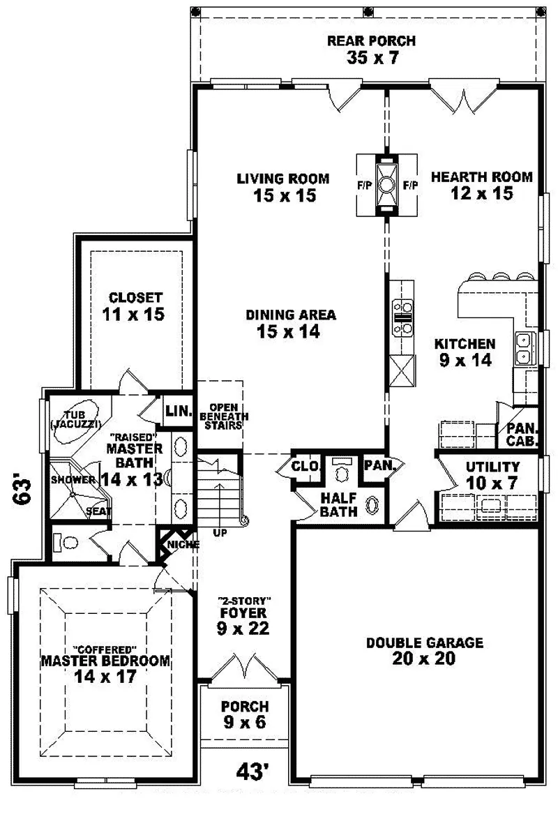 Traditional House Plan First Floor - Picardy English Cottage Home 087D-0381 - Shop House Plans and More