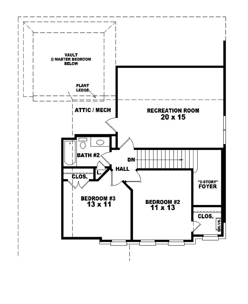 Country House Plan Second Floor - Vendeventer European Home 087D-0408 - Shop House Plans and More