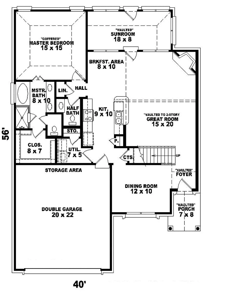 Craftsman House Plan First Floor - Kauri Cliff Traditional Home 087D-0442 - Search House Plans and More