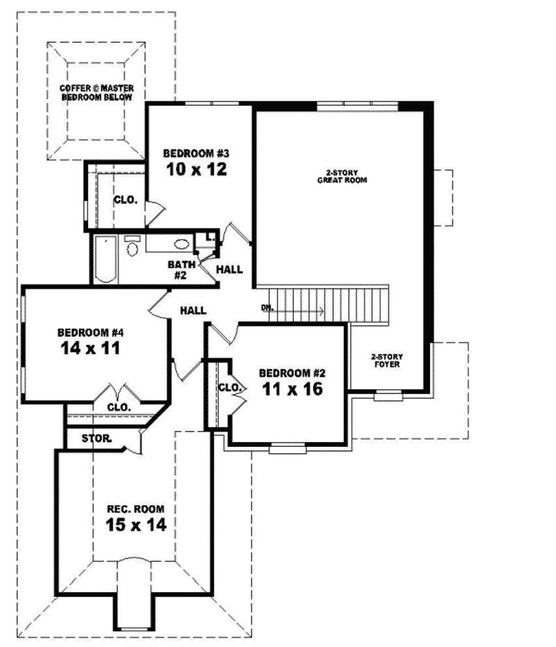 Colonial House Plan Second Floor - Daphne Country Home 087D-0454 - Search House Plans and More