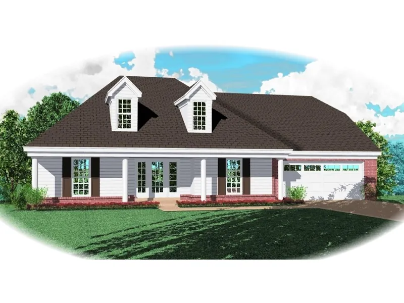 Colonial House Plan Front of Home - Dupree Terrace Plantation Home 087D-0472 - Search House Plans and More
