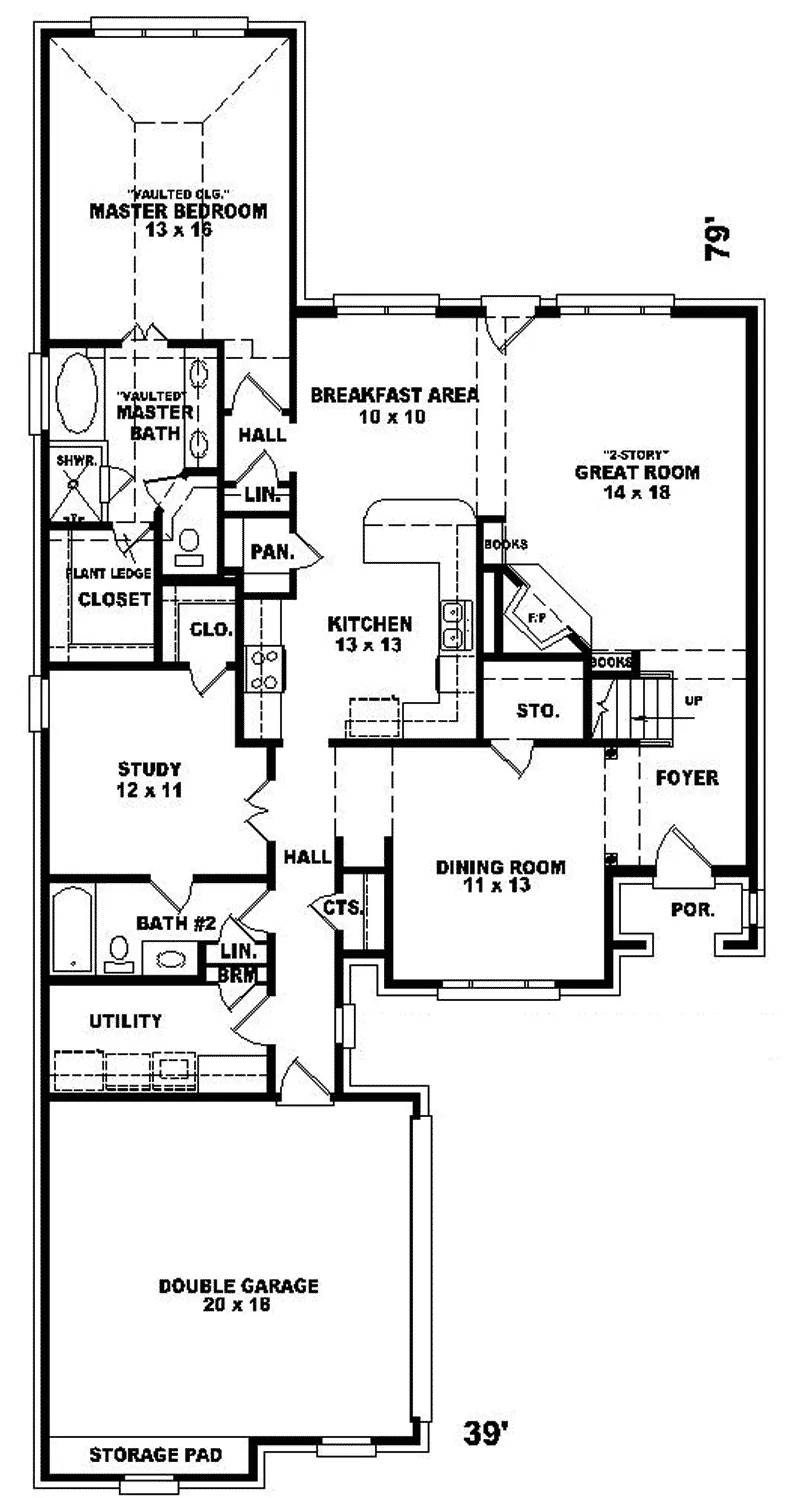 Country French House Plan First Floor - Fleur du Bois French Home 087D-0474 - Search House Plans and More