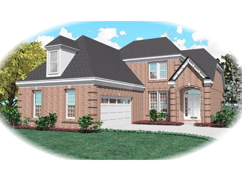 Traditional House Plan Front of Home - Clausen Traditional Home 087D-0477 - Search House Plans and More