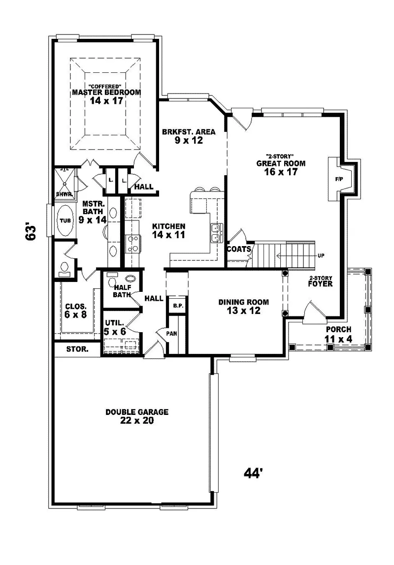 Southern House Plan First Floor - Deckers Point Traditional Home 087D-0481 - Search House Plans and More