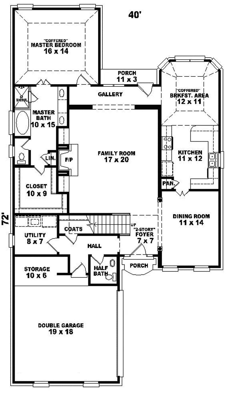 Traditional House Plan First Floor - Calder European Home 087D-0508 - Search House Plans and More