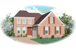 Traditional House Plan Front of Home - Rockhill Georgian Style Home 087D-0525 - Shop House Plans and More