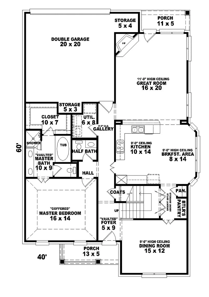 Southern House Plan First Floor - Daegan European Home 087D-0530 - Search House Plans and More