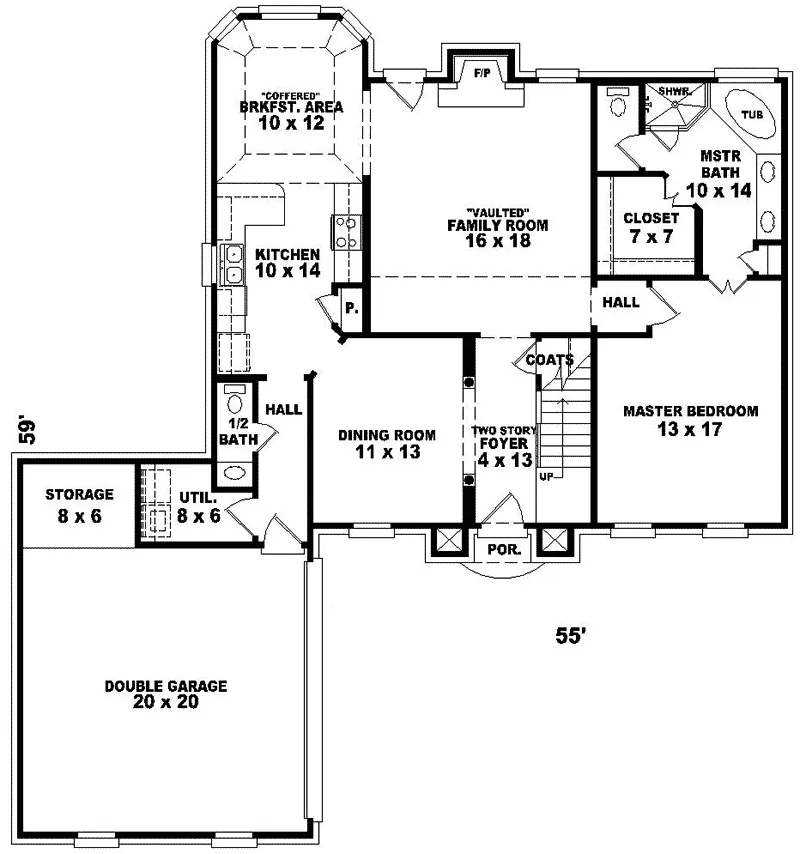 Country House Plan First Floor - McCormack Traditional Home 087D-0550 - Shop House Plans and More