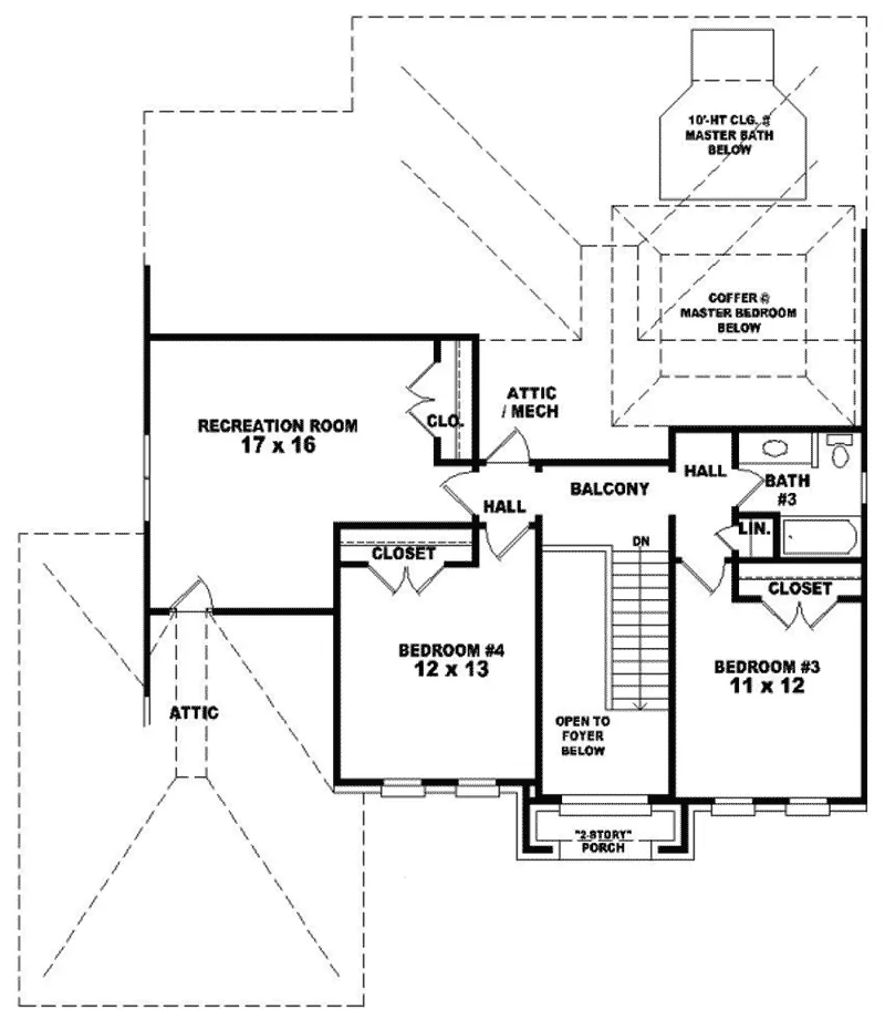 Country House Plan Second Floor - Inverbroom Traditional Home 087D-0555 - Search House Plans and More