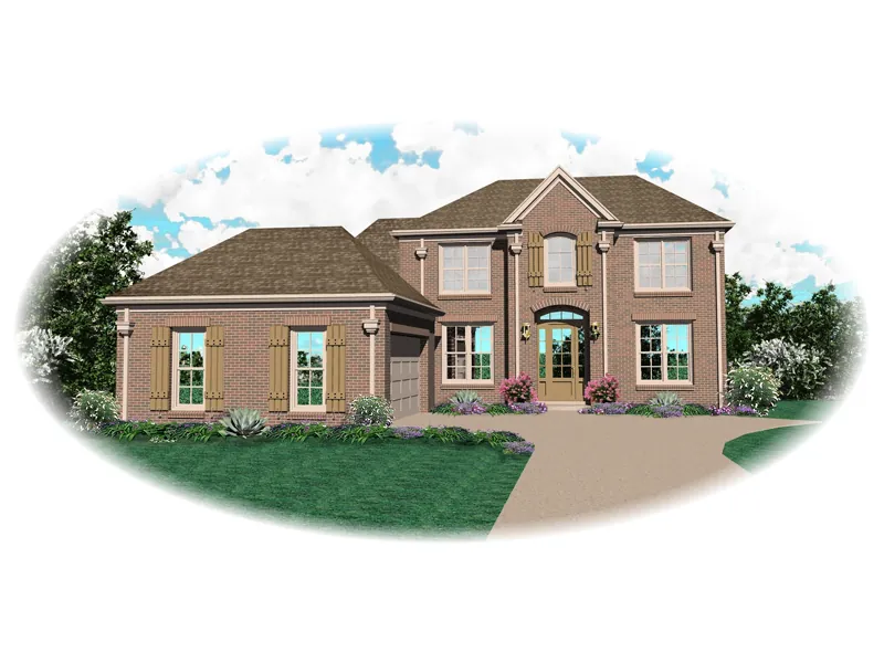 Traditional House Plan Front of Home - Warwick Place Georgian Home 087D-0564 - Shop House Plans and More