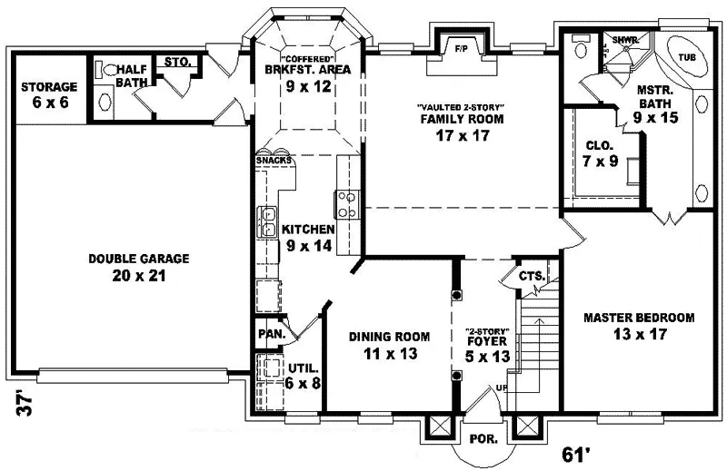 Southern House Plan First Floor - Aiden Traditional Home 087D-0583 - Search House Plans and More