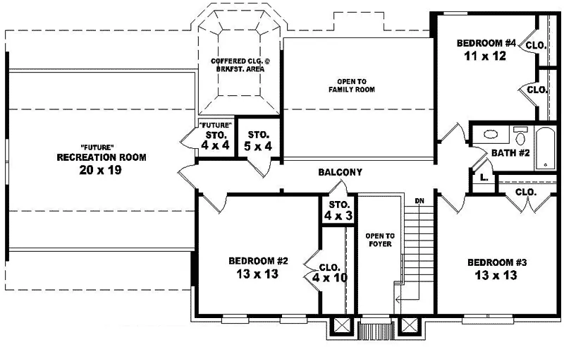 Southern House Plan Second Floor - Aiden Traditional Home 087D-0583 - Search House Plans and More