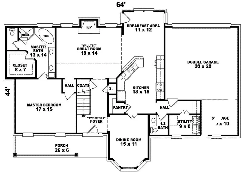 Southern House Plan First Floor - Willis Country Home 087D-0592 - Shop House Plans and More