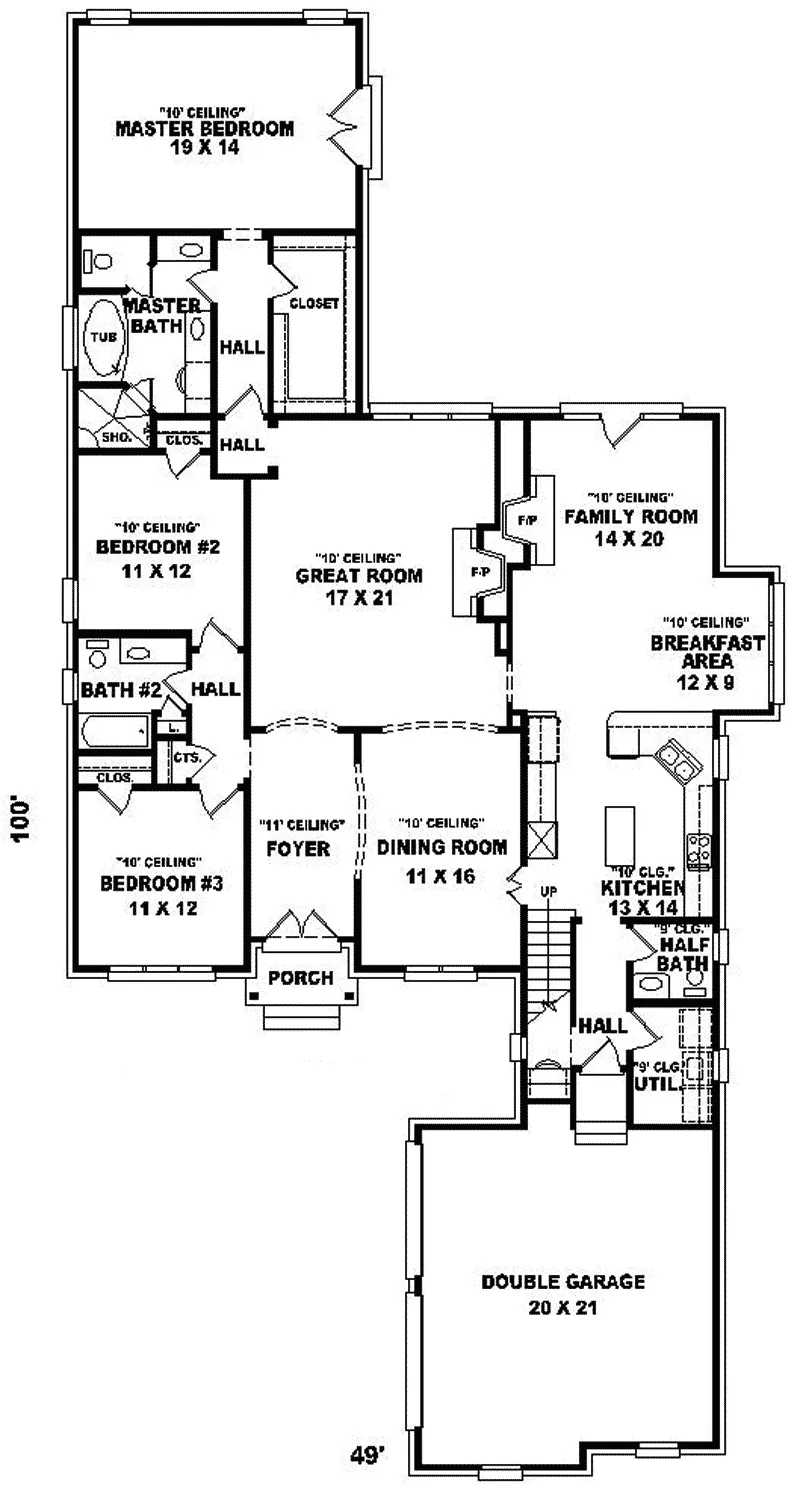 European House Plan First Floor - Kingspointe Lake European Home 087D-0598 - Search House Plans and More