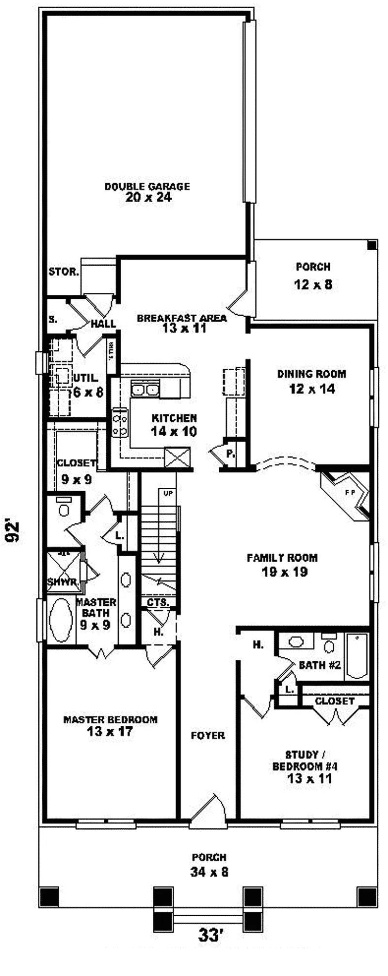 Arts & Crafts House Plan First Floor - Eugenia Craftsman Home 087D-0616 - Search House Plans and More