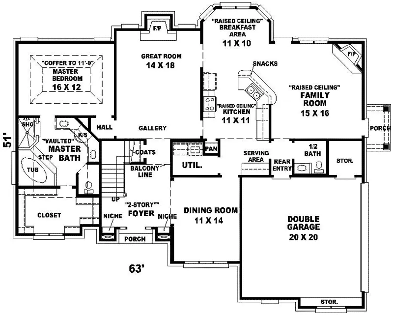 Southern House Plan First Floor - Dumont Park Luxury Home 087D-0619 - Search House Plans and More