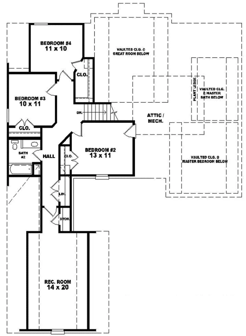 Traditional House Plan Second Floor - Rutherford Park European Home 087D-0629 - Shop House Plans and More