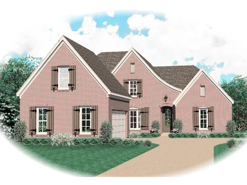 Traditional House Plan Front of Home - Rutherford Park European Home 087D-0629 - Shop House Plans and More