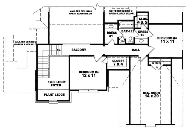 Colonial House Plan Second Floor - Edelweiss European Home 087D-0639 - Search House Plans and More