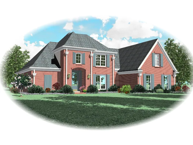 Colonial House Plan Front of Home - Edelweiss European Home 087D-0639 - Search House Plans and More