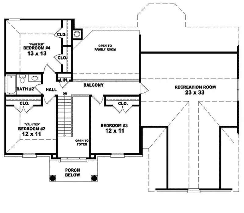 Plantation House Plan Second Floor - Antoine Creek Colonial Home 087D-0659 - Search House Plans and More