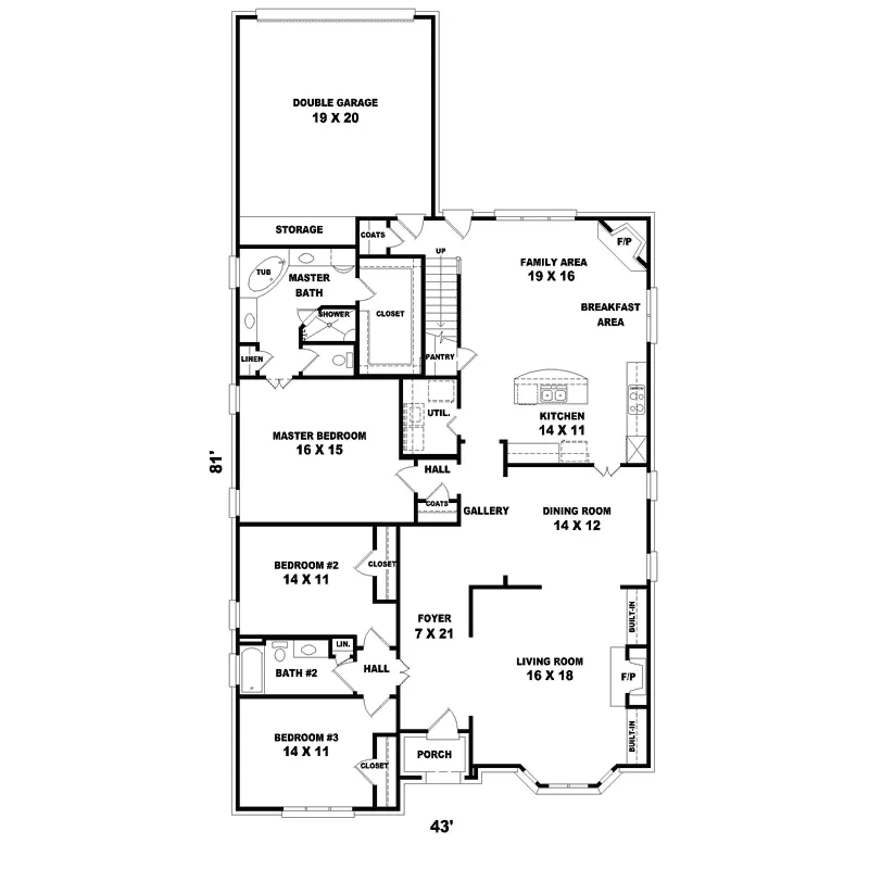 Country French House Plan First Floor - Otterburn Cove Cottage Home 087D-0664 - Shop House Plans and More