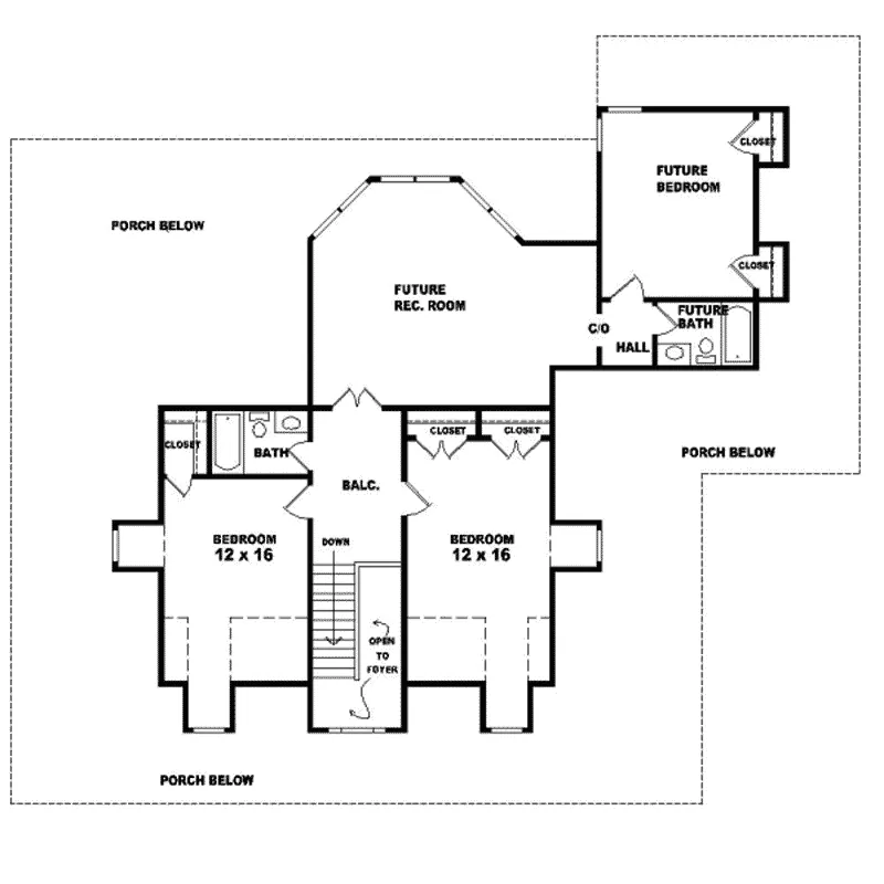 Acadian House Plan Second Floor - Hatton Place Country Home 087D-0665 - Search House Plans and More