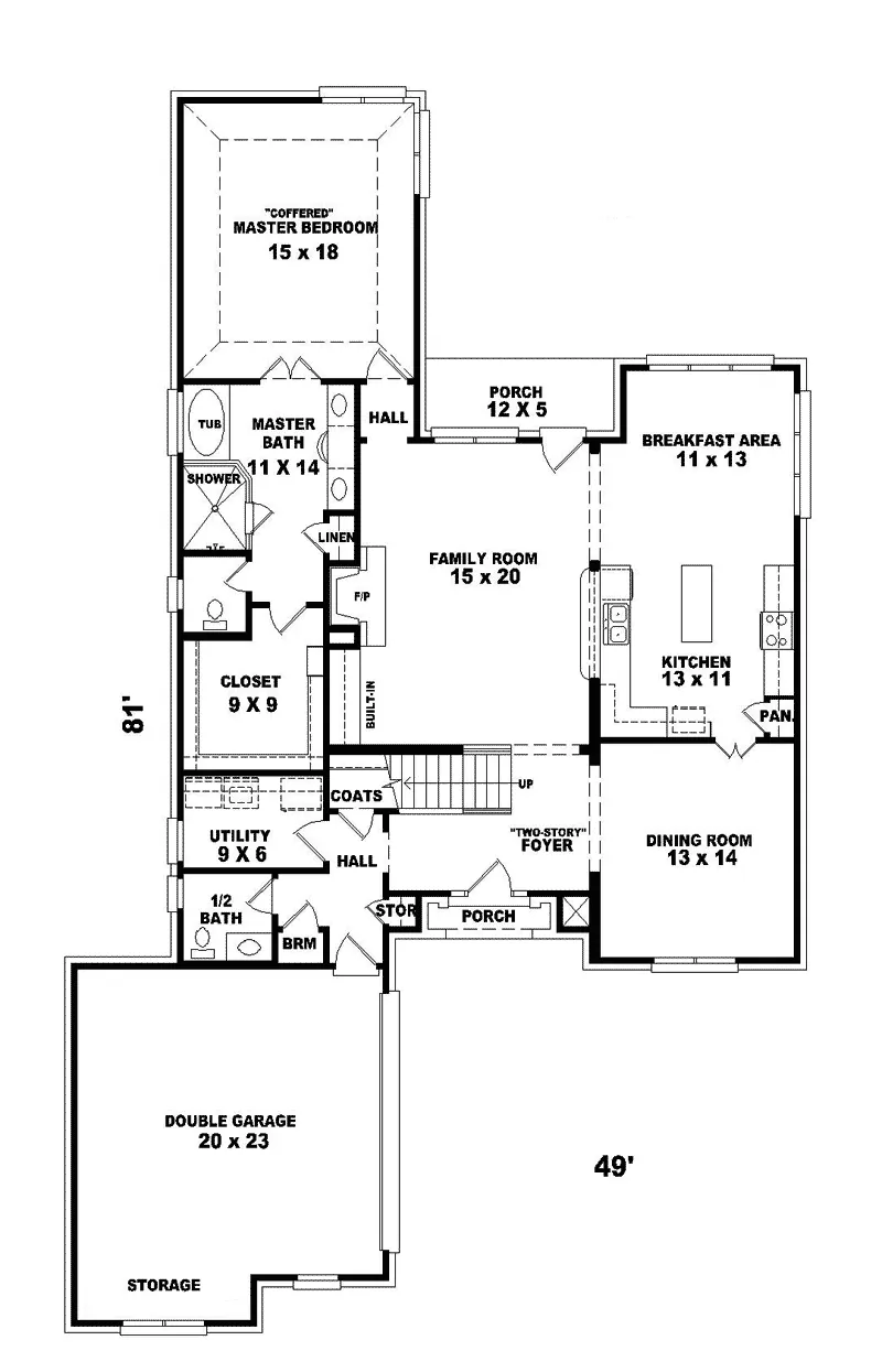 Southern House Plan First Floor - Alexa Traditional Home 087D-0676 - Search House Plans and More