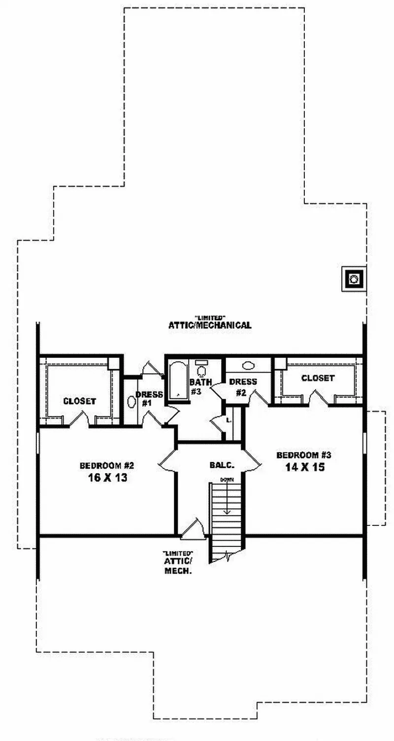 Southern House Plan Second Floor - Melody Lake Shingle Style Home 087D-0693 - Shop House Plans and More