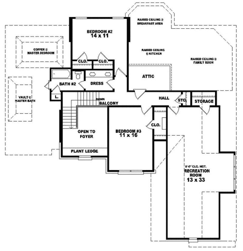 Traditional House Plan Second Floor - Weatherwood Southern Home 087D-0713 - Shop House Plans and More