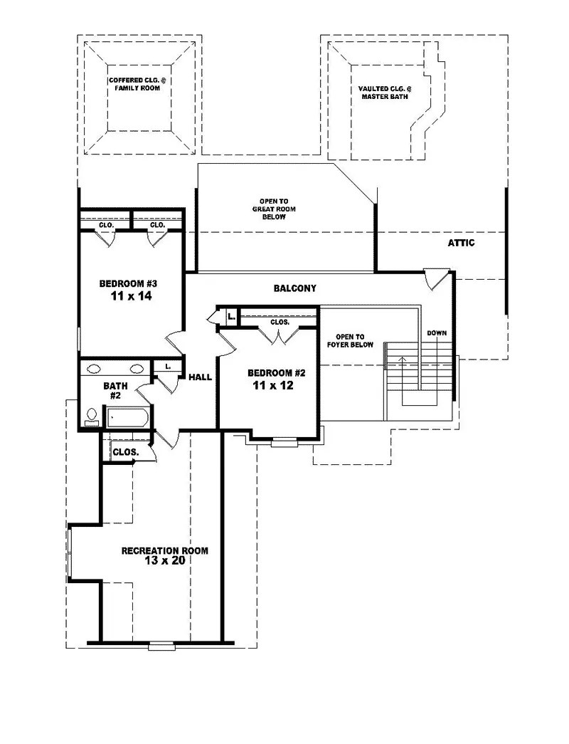 Country French House Plan Second Floor - Westborough Place Southern Home 087D-0717 - Shop House Plans and More