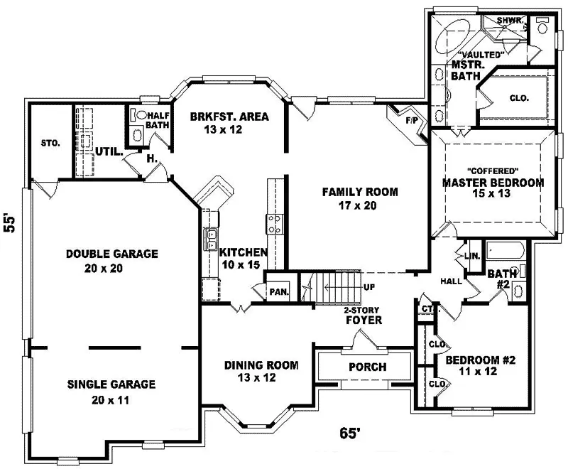 Traditional House Plan First Floor - Elmham Traditional Home 087D-0753 - Search House Plans and More