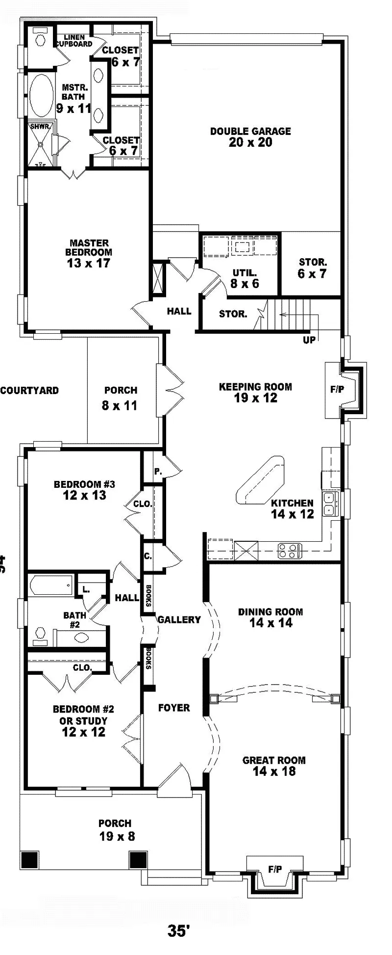 Country House Plan First Floor - Flynn Point Bungalow Home 087D-0774 - Search House Plans and More