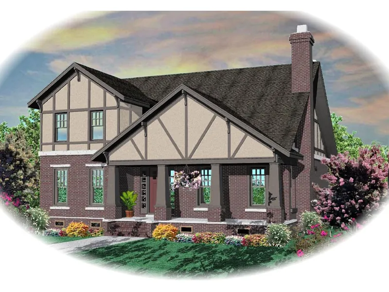 Arts & Crafts House Plan Front of Home - Sunbridge Tudor Style Home 087D-0804 - Shop House Plans and More
