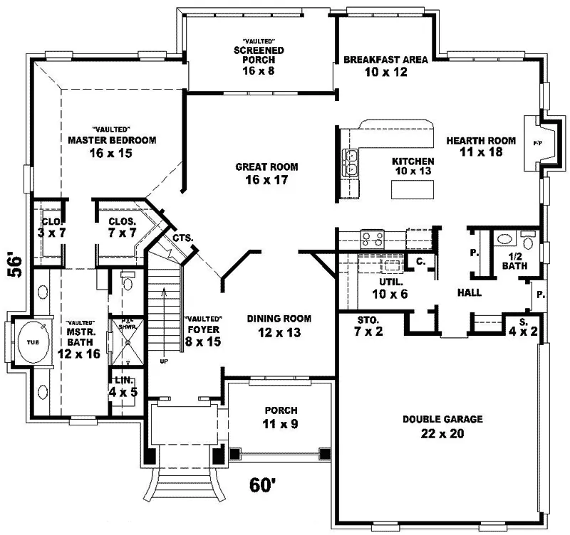 Southern House Plan First Floor - Jonas Luxury Home 087D-0832 - Search House Plans and More