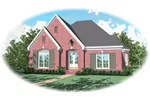 Traditional House Plan Front of Home - Kingsgate Traditional Ranch Home 087D-0836 - Search House Plans and More