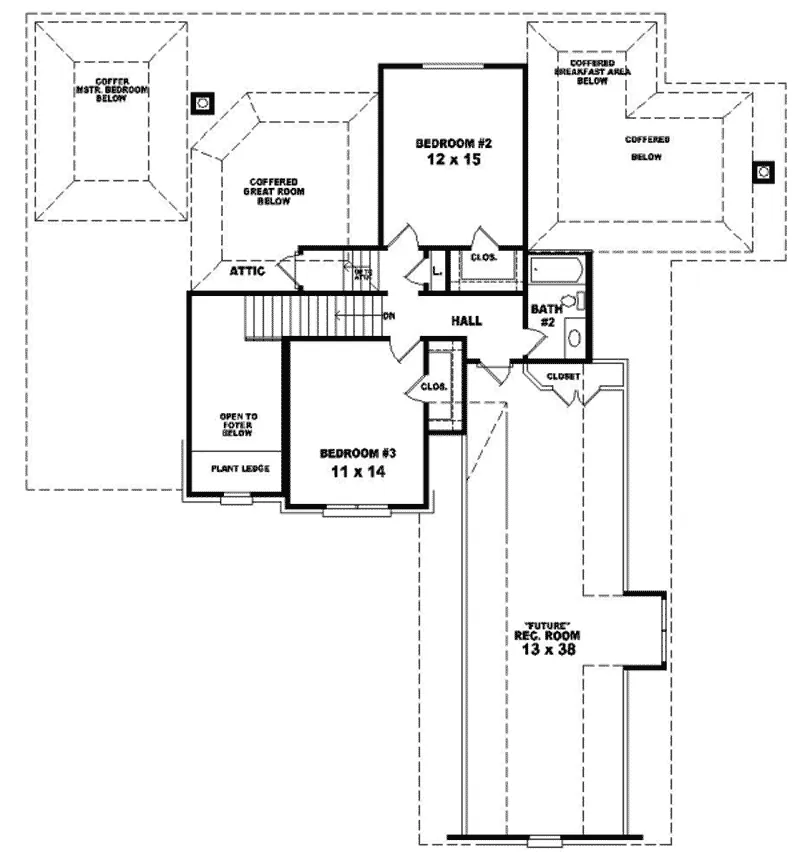 Southern House Plan Second Floor - Sunny Terrace Traditional Home 087D-0842 - Shop House Plans and More