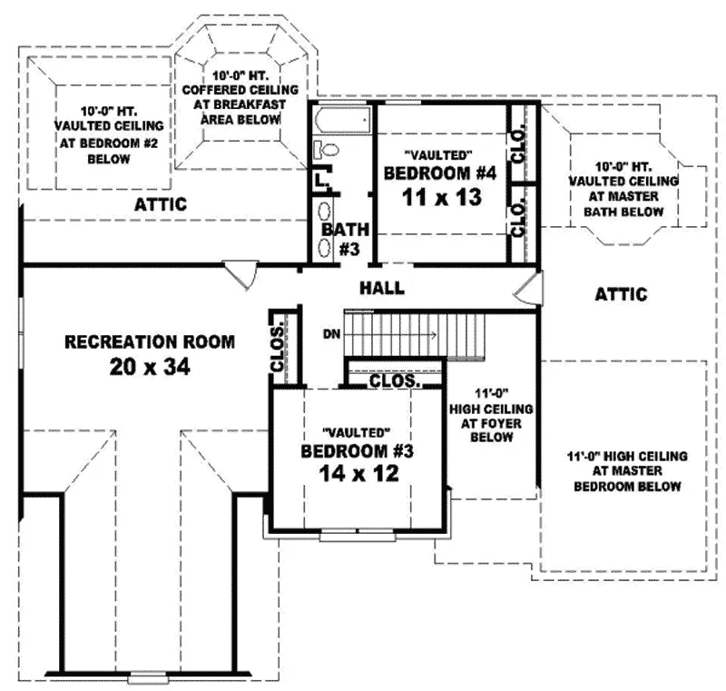 Country House Plan Second Floor - Pacific Dune Traditional Home 087D-0857 - Shop House Plans and More